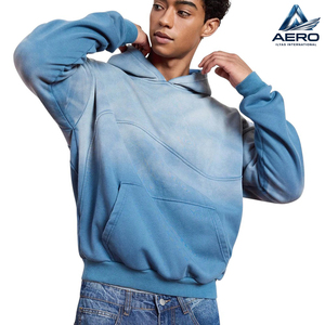 Sudadera con capucha de felpa para hombre, personalizada, de peso pesado, con lavado ácido y efecto degradado, teñido por inmersión vintage, de corte holgado, estilo streetwear - Product Image 1