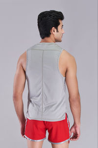 Camisetas de Gimnasio de Color Sólido de Alta Calidad, Camisetas Deportivas Personalizadas con Nervaduras para Hombre, Camisetas de Tirantes Elásticas para Hombre - Product Image 2