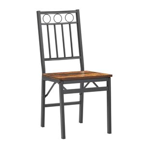 Sedia da Pranzo in Stile Moderno Retrò, Seduta in Metallo e Legno per Arredamento Sala da Pranzo, Sedia Pieghevole - Product Image 2