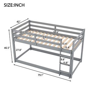 Letto a castello singolo su singolo grigio con scaletta per bambini (vecchio SKU WF281727AAE/WF286602AAE) - Product Image 4