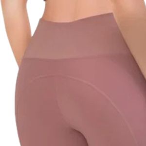 . <b>Women's</b> Dusty Rose High Waist Full Length Leggings Slim Fit <b>Stretch</b> Pants Wide Waistband Casual Yoga Workout <b>Trousers</b> - Product Image 4