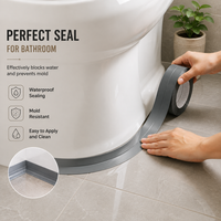 Bande d'étanchéité d'angle en PVC gris 22 mm 5 m, ruban adhésif acrylique imperméable pour cuisine et salle de bain