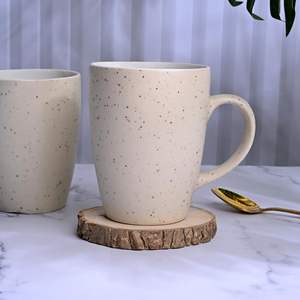 Mug à café en céramique écologique, vente en gros, 300 ml, grande tasse à thé, moderne, luxueux, portable, mug de bureau, cadeaux, maison, beige, blanc - Product Image 4