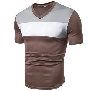 Ropa de gimnasio de gran tamaño para hombre, camiseta con logotipo personalizado para culturismo y gimnasio, Color sólido, cuello en V, venta al por mayor - Product Image 5