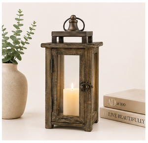 Farol de Madera Rústico Personalizado al por Mayor, Portavelas Decorativo para Bodas, Farol Colgante Vintage de Madera y Metal - Product Image 4