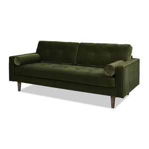Divano Nicholas 83.5'' in Velluto Verde Oliva Stile Mid-Century Modern per Soggiorno - Product Image 4