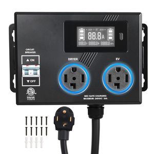 Presa Intelligente NEMA 14-30 con Interruttore Automatico per Ricarica EV, 24A Max 240V, Splitter per Asciugatrice e Caricatore EV - Product Image 1