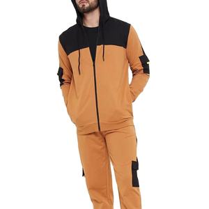 Conjunto Deportivo Personalizado al por Mayor, Sudadera con Capucha y Pantalones de Chándal Extra Grandes, Lisos, de Poliéster y Algodón, con Cierre, para Hombre - Product Image 4