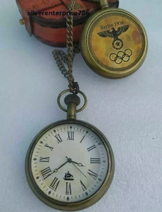 Montre de poche marine vintage en laiton ALFA-NAUTICAL avec boîte en cuir - Cadeau d'anniversaire/mariage/anniversaire de mariage - Affichage analogique - Product Image 2