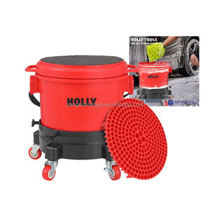 Seau <span class=keywords><strong>de</strong></span> <span class=keywords><strong>nettoyage</strong></span> multifonctionnel 2 en 1 Seau à poussière abrasive domestique Castor Dolly Lid Seat and Clean Tools Mop Water Filter Bucket - Product Image 1