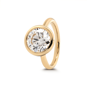 Bague de mariage personnalisée en or véritable avec diamant CVD de laboratoire de 2,5 carats, sertissage clos minimaliste, design couronne artisanal, pièce maîtresse - Product Image 5