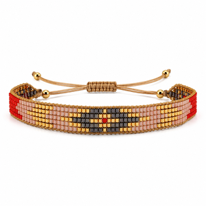 Wholesale Handmade Beads <b>Bracelet</b> Set for Women Adjustable <b>Boho</b> Geometric Friendship Jewelry Trendy Party Custom Colors OEM - Product Image 5