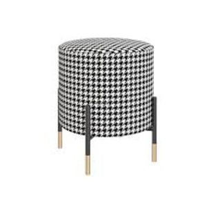 Modern Handcrafted Fabric Pouf Foam Iron Metal Wire Stool Small Multi-Functional Sofa <b>Table</b> Coffee Side <b>Table</b> Living Room - Product Image 1