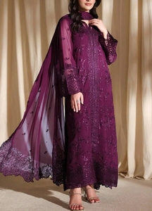 Ensemble Kurta pour femmes en soie brodée rose extensible, longueur genou, avec dupatta et pantalon, tenue traditionnelle indienne pakistanaise pour les fêtes - Product Image 6