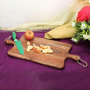 Stylish Multi-Purpose Wooden <b>Chopping</b> <b>Block</b> with Handle for Serving & Cutting - Product Image 2