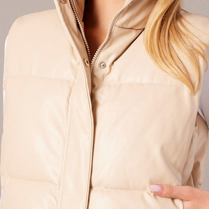 Wholesale Women's Winter <b>Cropped</b> <b>Puffer</b> Vest Sleeveless Bubble <b>Jacket</b> Zipper Cotton Filled Sexy Fashion Custom Logo Waistcoat - Product Image 6