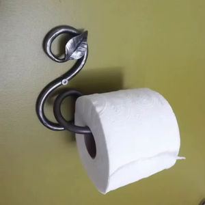 Compact Iron Toilet Paper Holder Space Efficient Wall Mounted Tissue <b>Roll</b> Stand For Bathroom And Washroom Use - Product Image 1
