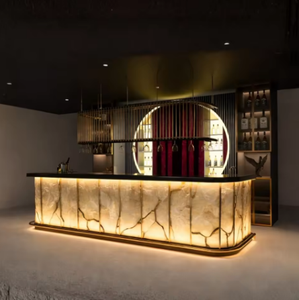 Juego de Bar Moderno de Lujo Zenith 2026 con Iluminación LED, Mueble de Barra con Marco de Madera para Sala de Estar, Apartamento, Villa - Product Image 1