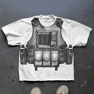 เสื้อยืดผู้ชายทรงหลวม คอวี ผ้าฝ้าย 100% หนา 220 กรัม ทรงบ็อกซี่ ไซส์ใหญ่พิเศษ ราคาสุดคุ้ม - Product Image 4