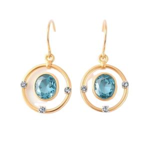 Pendiente de piedras preciosas de lujo Pendientes de mujer al por mayor Forma de flores Moda para mujer Joyería - Product Image 1