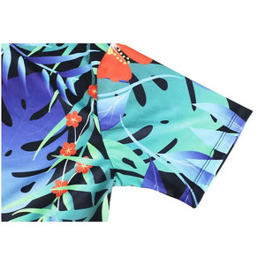 <b>Men's</b> Tropical Floral Print Short Sleeve <b>T</b>-<b>Shirt</b> Regular Fit O-Neck Casual Knitted <b>Polyester</b> Sublimation <b>T</b> <b>Shirt</b> For <b>Men</b> - Product Image 3