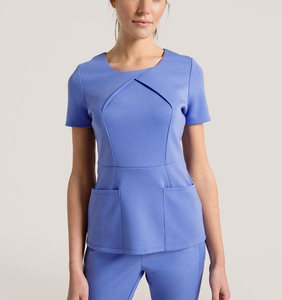 Stylish Eco-Friendly Lightweight Spandex/Polyester Short-Sleeve <b>Nurse</b> <b>Scrub</b> Suit Needle Detection Custom Logo Uniforms Hospital - Product Image 3