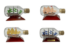 Premium GIA NHIEN CO. LTD Wooden Model <b>Ship</b> <b>Boat</b> with Wine Bottle Display | Ho Chi Minh City Crafted Handicraft Art - Product Image 2