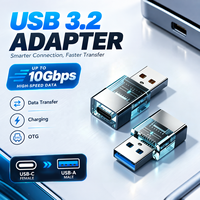 Adaptateur d'alimentation USB 3.0 Gen 2 OTG USB-C Femelle vers USB Mâle avec charge rapide PD et vitesse élevée 10 Gbit/s pour téléphones mobiles et ordinateurs portables