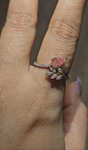 Lab Grown Vivid Pink 1.01CT Pear Cut Diamond Plant Leaf Shapes Ring 14K Yellow Gold Fine Engagement <b>Gift</b> Perfect Party <b>For</b> <b>Her</b> - Product Image 6