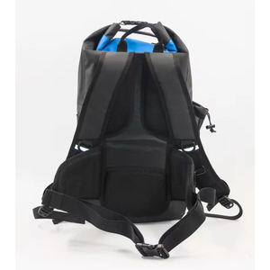 Waterproof <b>Backpack</b> 20-36L Nylon Softback with Zipper Closure for Hiking Unisex Blue <b>Black</b> - Product Image 5