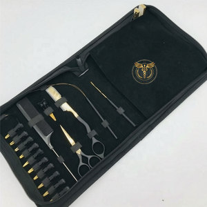 Hair Extension Tool Kit – Stainless Steel Gold & Black Tape <b>Pliers</b> <b>Set</b> with Razor Loop Needle Section Clips&Comb in Zipper Case - Product Image 5