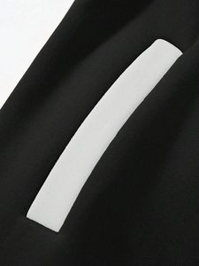 Unisex Black <b>White</b> Stand Collar Varsity Jacket Bomber <b>Coat</b> <b>Winter</b> Wear Waterproof Windproof - Product Image 4