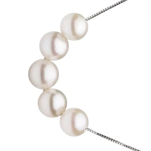 สร้อยคอไข่มุกน้ำจืดทรงกลมขนาด7-8มม. สีสวยไข่มุกหลวม - Product Image 1