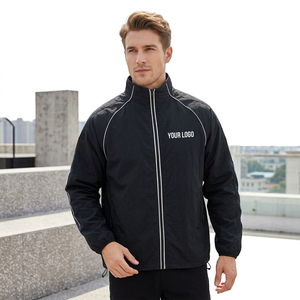Blouson coupe-vent bicolore pour homme, avec empiècements contrastants orange, style streetwear, vêtement technique, manteau à capuche, vente en gros, OEM, en vrac - Product Image 6