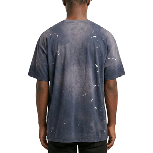 เสื้อยูนิเซ็กซ์ไซส์พลัส ทรงหลวม ตกแต่งรอยทำสีแบบสาดด้านหน้า ล้างสีแบบแอซิด ไหล่ตก ทรงโอเวอร์ไซส์ ผ้าคอตตอนหนานุ่ม สไตล์วินเทจ ฮิปฮอป - Product Image 2