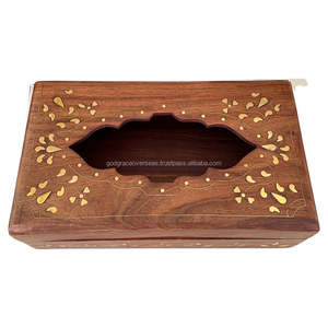 Caja de pañuelos de madera antigua, nuevo diseño, organizador de almacenamiento para el hogar para cocina, decoración perfecta, precio al por mayor de La India - Product Image 4