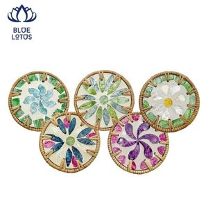 Posavasos de Mosaico de Ratán Sostenible de Alta Calidad, Salvamanteles Ecológico Antideslizante, el Más Vendido - Product Image 1
