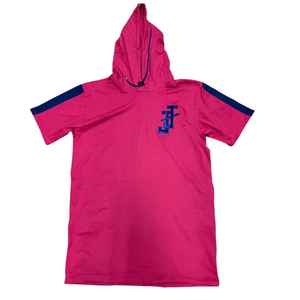 แจ็คแอนด์จิล ชุดเดรสฮู้ดดี้สีชมพูพร้อมแขนเสื้อสีน้ำเงิน ชุดเดรสลำลองสำหรับผู้หญิงและวัยรุ่น ชุดเดรสทันสมัยสวมใส่สบาย - Product Image 1