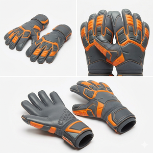 Gants de gardien de but de football Elite avec paume antidérapante en cuir PU et fermeture auto-agrippante, gants de sport unisexes - Product Image 6