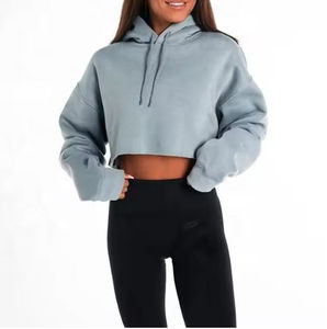 Hoodies courts personnalisés avec logo pour femme, en coton, grandes tailles, design OEM, les plus vendus - Product Image 1