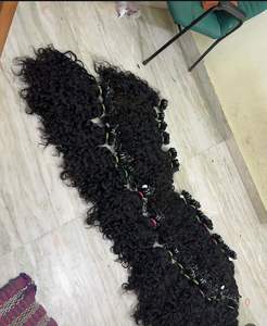 100% extensions de cheveux bouclés naturels bruts non transformés indien humain unique donneur Double dessiné faisceaux de cheveux de temple - Product Image 4