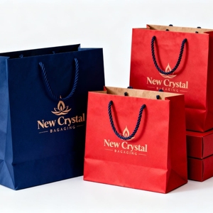 Sac en papier de luxe avec poignée en ruban de soie, logo personnalisé, marquage à chaud, présentation élégante pour cadeaux d'entreprise haut de gamme - Product Image 4