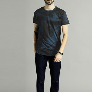Camiseta de Manga Corta Negra para Hombre, con Logotipo Frontal, Cuello Redondo, Corte Regular, Informal, Transpirable, de Poliéster - Product Image 3