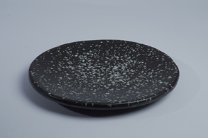 Assiette à dîner en céramique premium Japandi noire mouchetée avec glaçure réactive 26 cm, compatible lave-vaisselle, pour restaurant, hôtel, café, service de steaks - Product Image 2