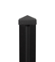 Poteaux de clôture en aluminium série 6000 80x80, revêtement poudré noir, avec service de découpe