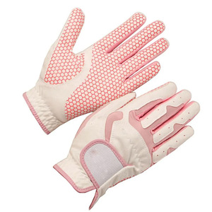 ถุงมือกอล์ฟไมโครไฟเบอร์สีขาวชมพูมือขวาแบบระบายอากาศได้พร้อมแถบตีนตุ๊กแกสำหรับผู้หญิง - Product Image 3