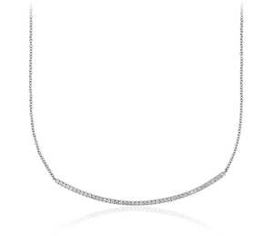 Collier en or 10 carats avec barre incurvée et diamants (naturels) - Bijoux haut de gamme - Fabrication OEM - Vente en gros et au détail - Fabricant international de bijoux - Product Image 5