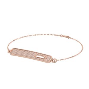 Pulsera Clásica Ajustable de Plata de Ley 925 con Cadena de Eslabones, Moderna, para Mujer, Chapada en Oro Rosa con Diamantes, Joyería Fina, Regalo de Boda - Product Image 5