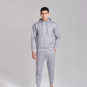 <b>Men</b>’s Cotton Fleece Tracksuit Set – <b>Pullover</b> Hoodie & Slim Fit Jogger Pants Sportswear - Product Image 1