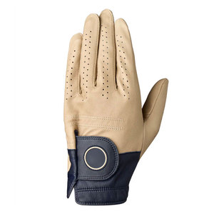 Gants de golf personnalisés avec logo couleur, en cuir véritable respirant, antidérapants, fermeture auto-agrippante, pour main gauche/droite, accessoires de golf unisexes - Product Image 1